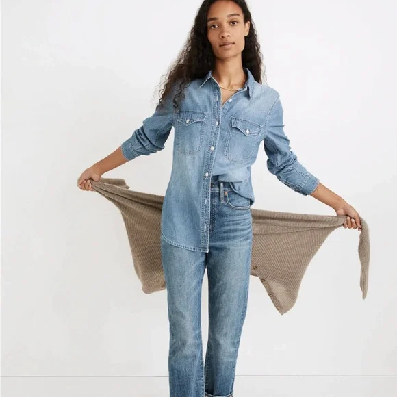 NWT Madewell Button-Up Shirt - Picture 4 of 5